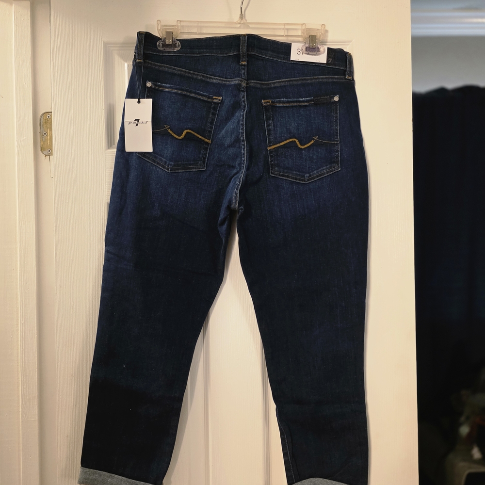 7 For All Mankind Dark Blue Boyfriend Jeans